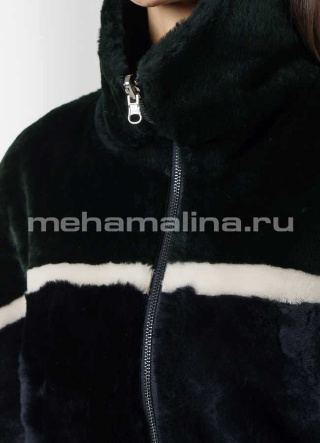 Дубленка на молнии с воротником стойка  модель № 7892 универмаг малина
