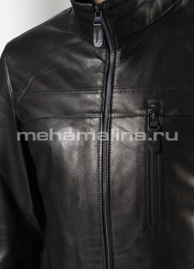 Куртка из натуральной кожи на молнии модель № 1893 в рассрочку