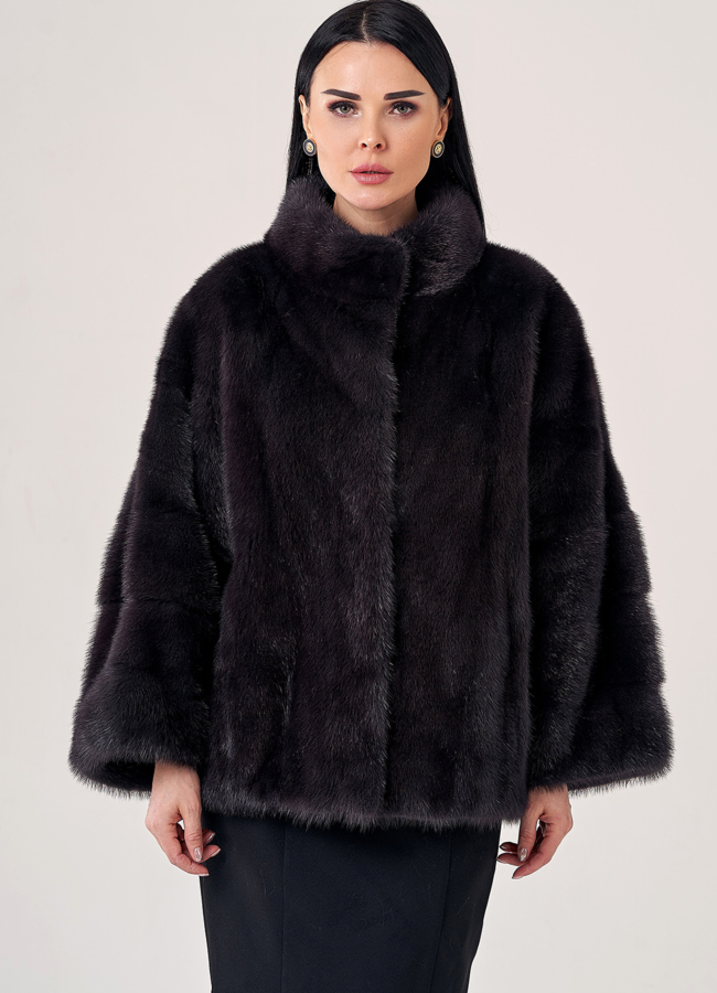 Короткая норковая шуба  модель № 23103 универмаг малина