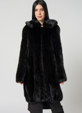 Норковая шуба с капюшоном Норковая шуба с капюшоном