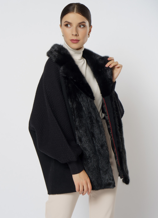 Короткий кардиган черного цвета модель № 2021-1/2 универмаг малина