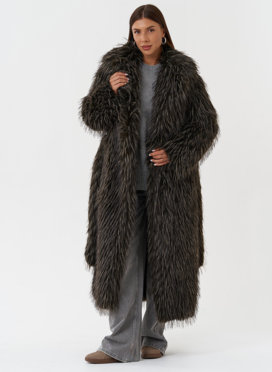 Шуба из эко меха под лису