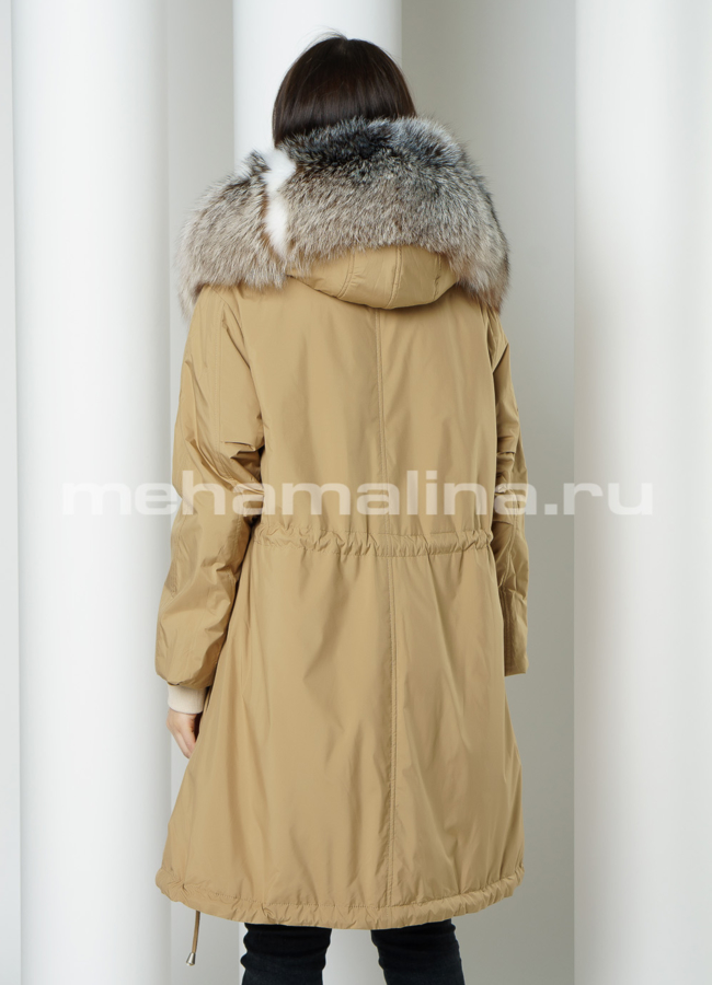 Парка с мехом на молнии с капюшоном модель № 959 в кредит