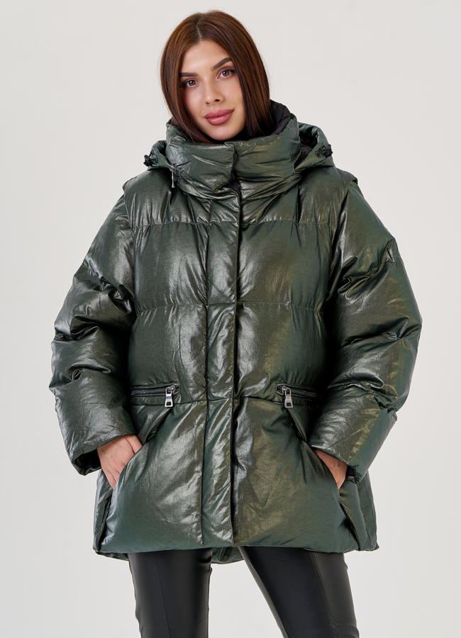 Женский эко пуховик-трансформер Malina Siberian модель № 23439 универмаг малина