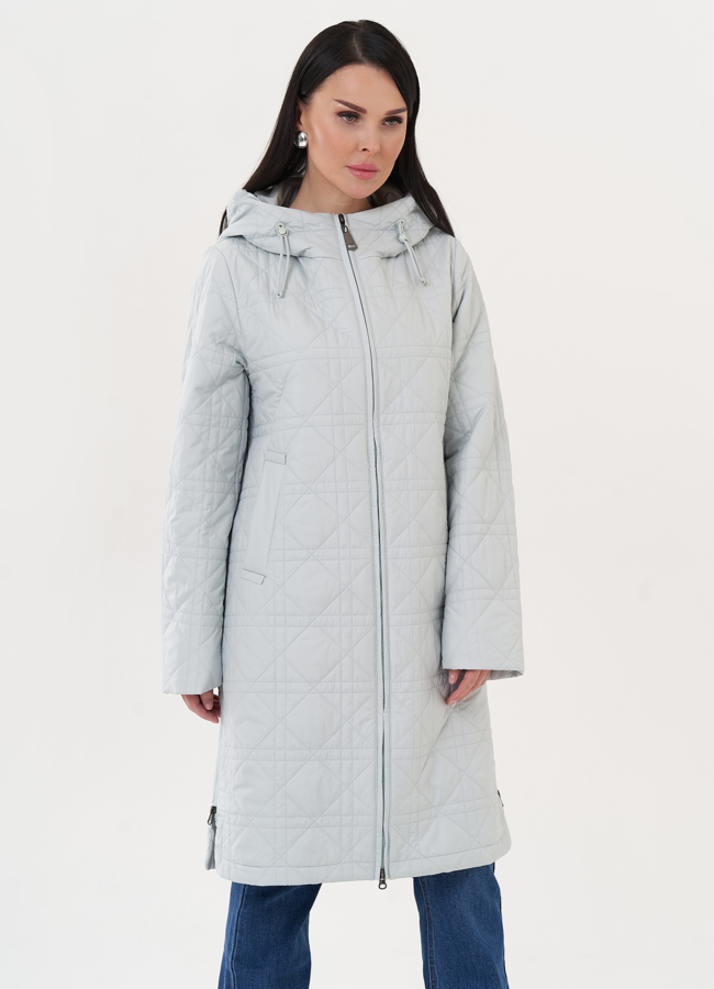 Стеганое пальто с капюшоном модель № 27009 в кредит