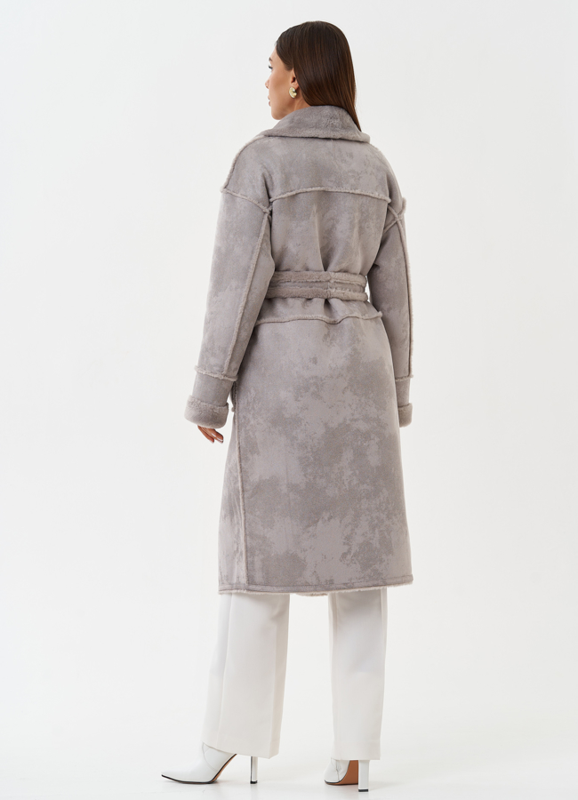 Двухсторонняя эко дубленка с английским воротником модель № 27774 универмаг малина