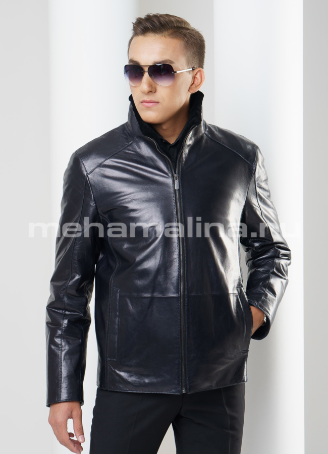 Дубленка мужская модель № DM-103 меха малина