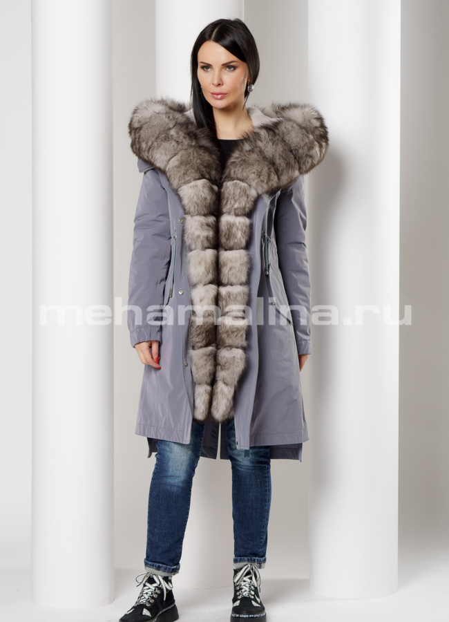Женская парка с меховой отделкой модель № 3952 в кредит