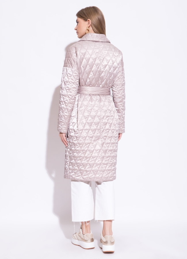 фото Пальто плащевое в цвете пудра модель № 0022
