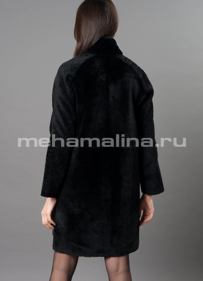 Шуба черного цвета  модель № D-237 универмаг малина