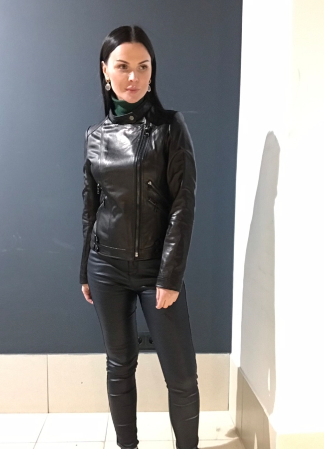 Кожаная куртка-косуха модель № 6190 универмаг малина