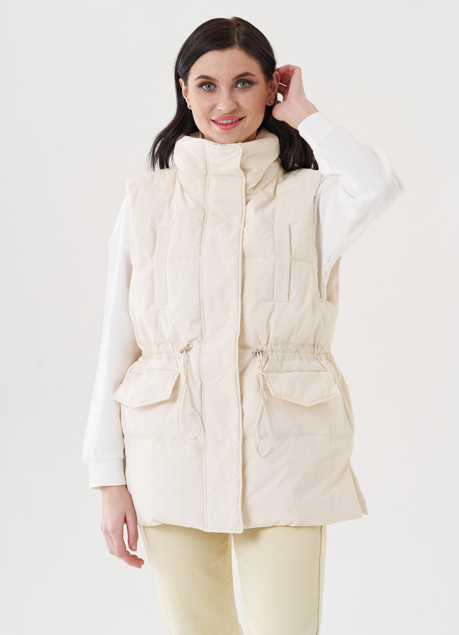 Женский жилет  модель № 24488 меха малина