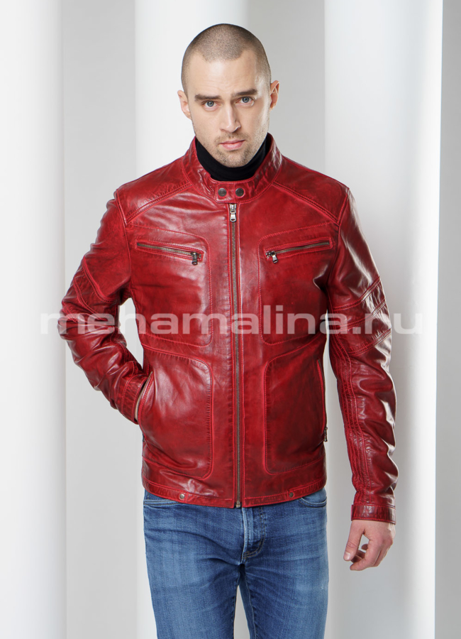 Куртка из натуральной кожи  модель № KP-222 универмаг малина