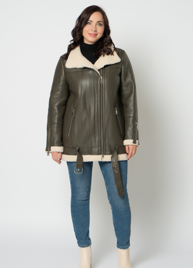 фото Дубленка пилот из эко кожи модель № 18999