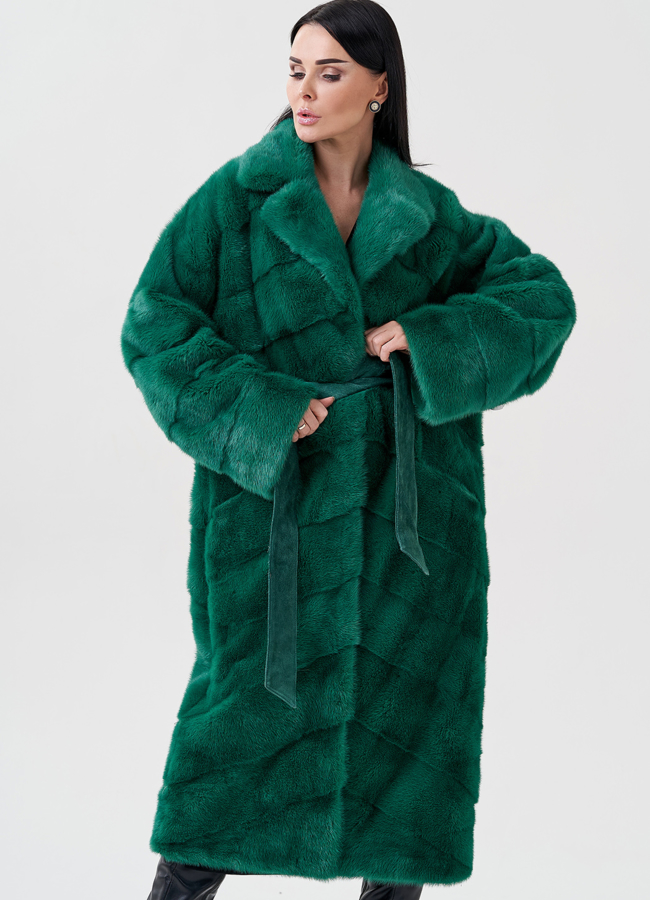 фото Норковая шуба с английским воротником  модель № 23820