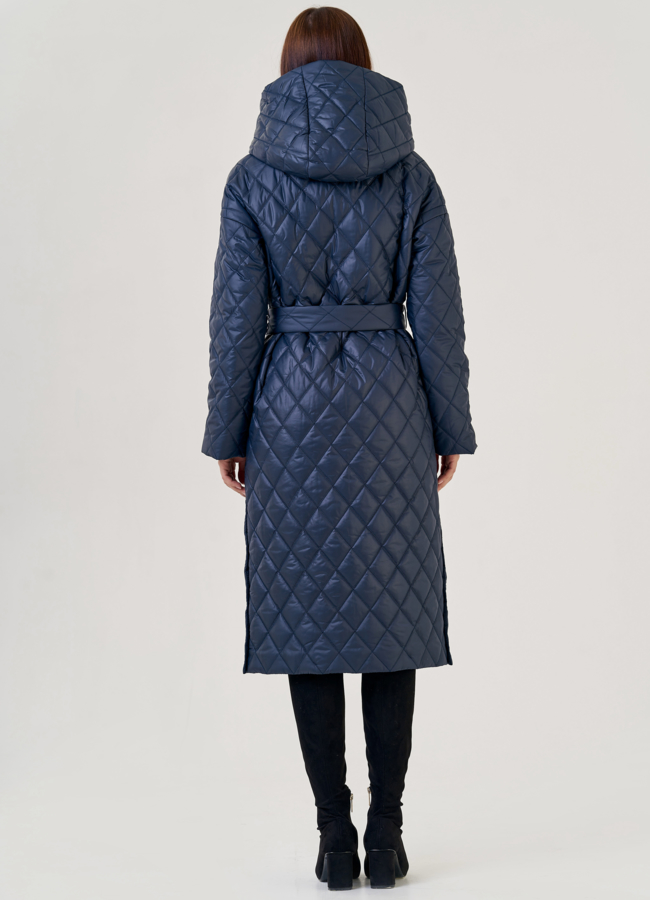 Женское утепленное пальто с капюшоном  модель № 23276 универмаг малина