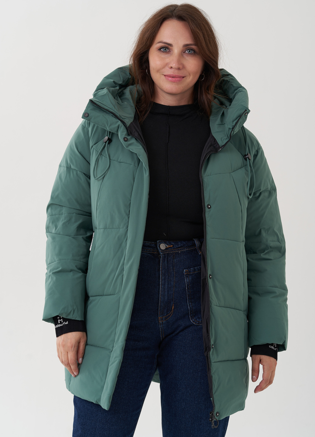Женский пуховик с капюшоном  модель № 24952 в рассрочку