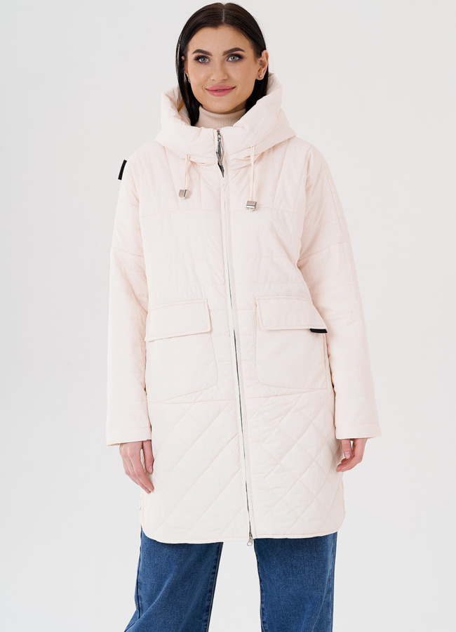 Женское полупальто с капюшоном  модель № 24337 в кредит