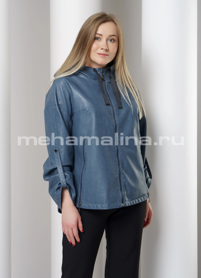 Куртка из эко кожи с капюшоном модель № 582 универмаг малина