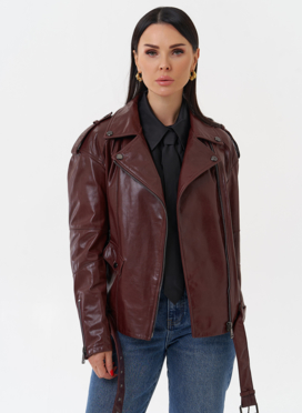 Женская косуха бордового цвета Женская косуха бордового цвета