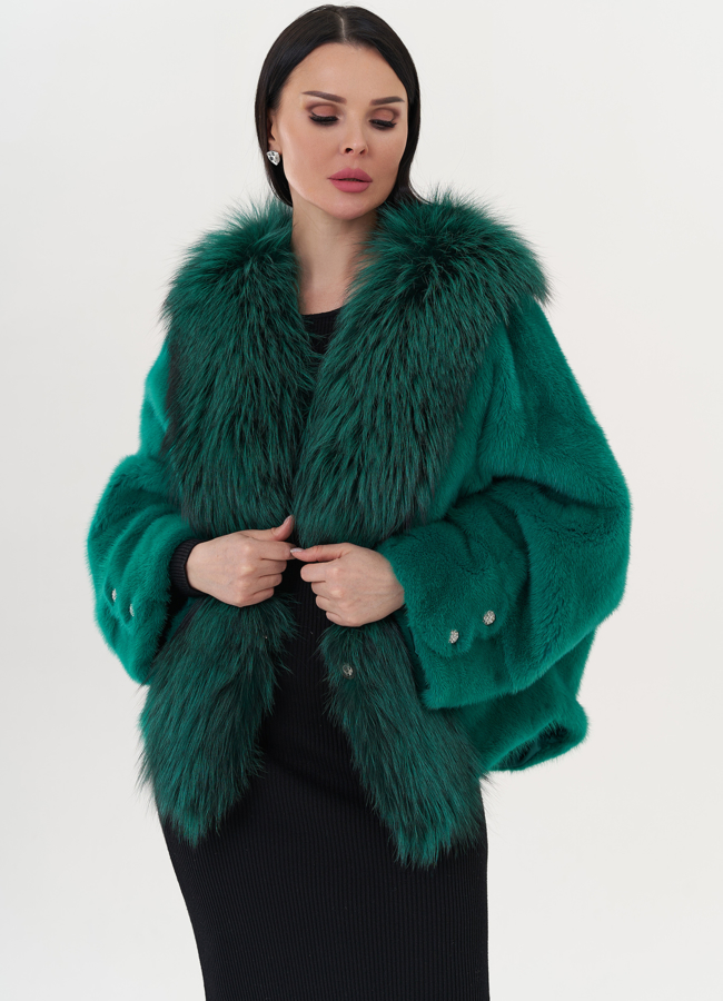 Женская шуба из меха норки модель № 26006 меха малина