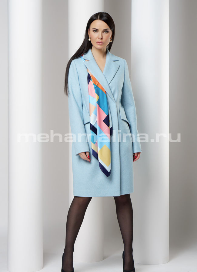 Приталенное пальто с английским воротником модель № 049 универмаг малина