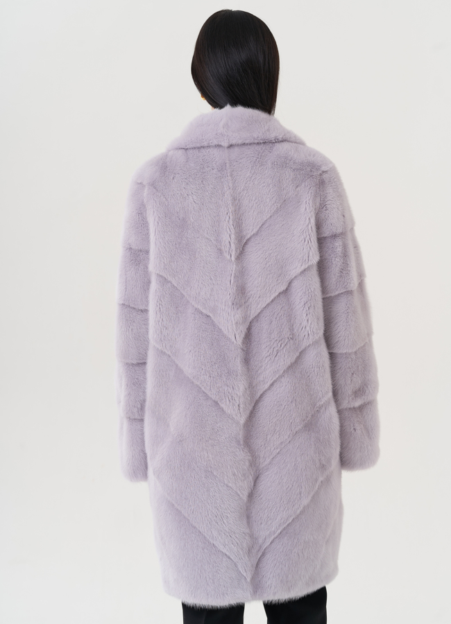 Шуба из норки с английским воротником  модель № 26020 в кредит