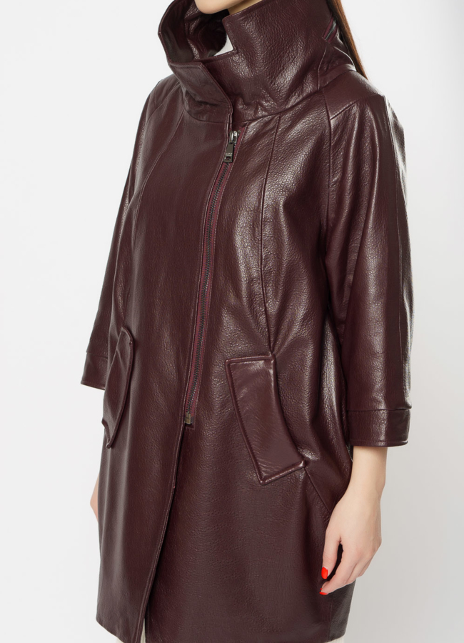 Кожаное пальто модель № 10865 в рассрочку