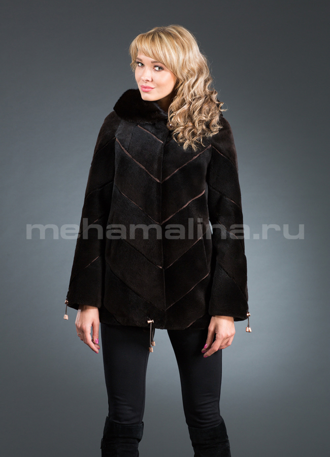 Шуба модель № S-154 меха малина