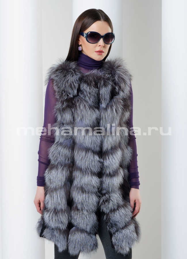 Жилет из чернобурки модель № M-130 универмаг малина