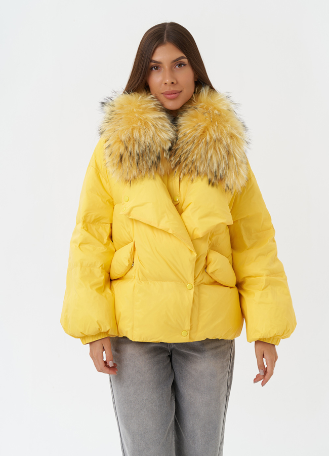 фото Куртка с отделкой из меха енота модель № 28832