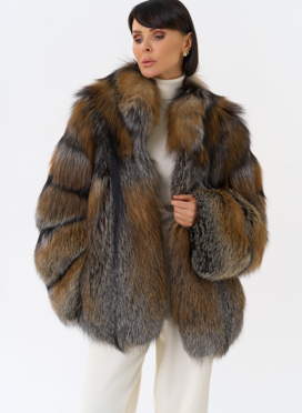 Короткая шуба из лисы
