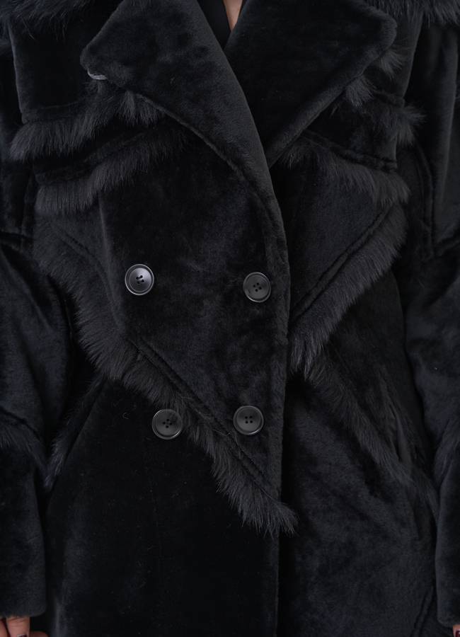 Женская дубленка с английским воротником  модель № 26046 универмаг малина