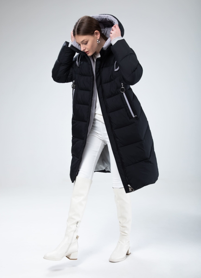 Женский пуховик с капюшоном  модель № 25517 в кредит
