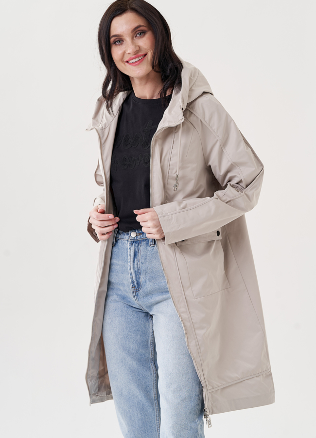 Плащ женский с капюшоном  модель № 24472 универмаг малина