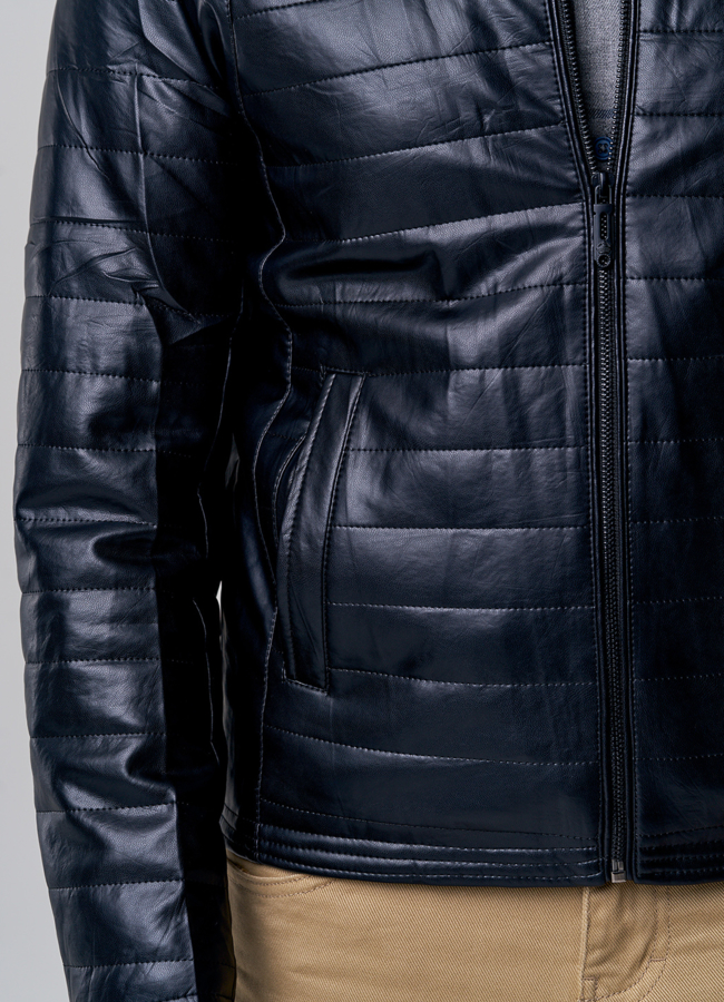 Куртка из эко кожи черного цвета модель № 707 универмаг малина