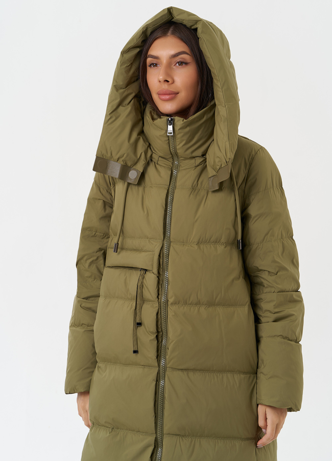 Женский пуховик с капюшоном модель № 28499 универмаг малина