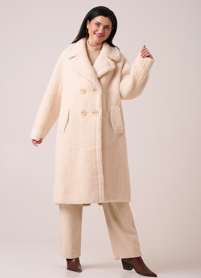 фото Пальто с английским воротником из овечьей шерсти модель № 207