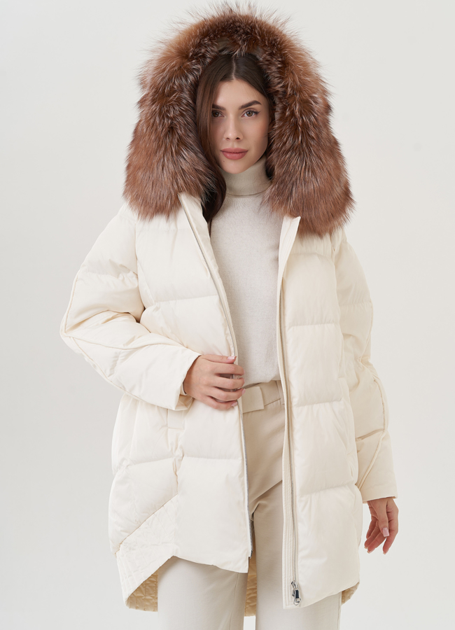 Женский пуховик средней длины модель № 25727 в кредит