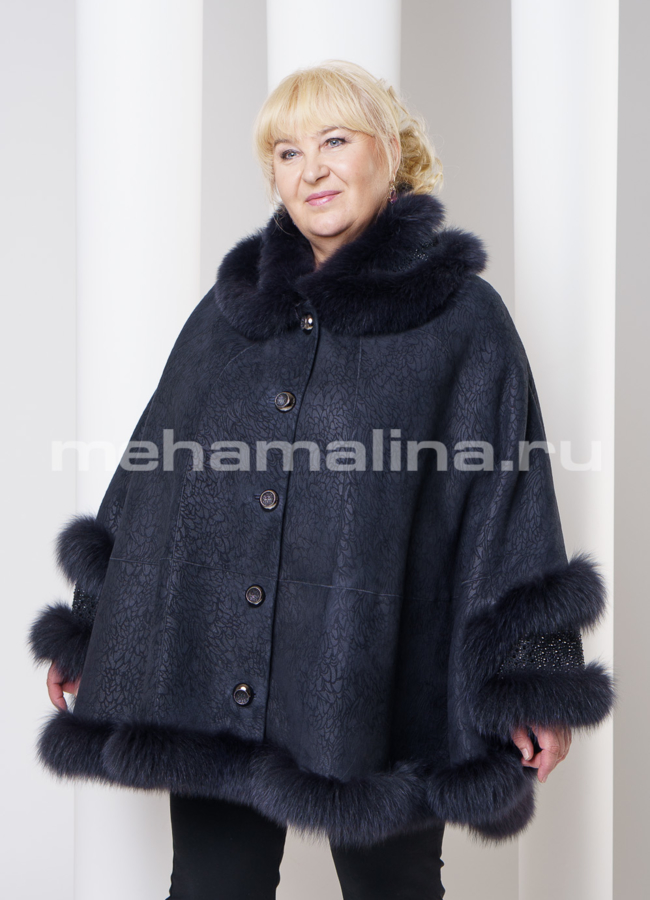 фото Дубленка-пончо модель № D-137