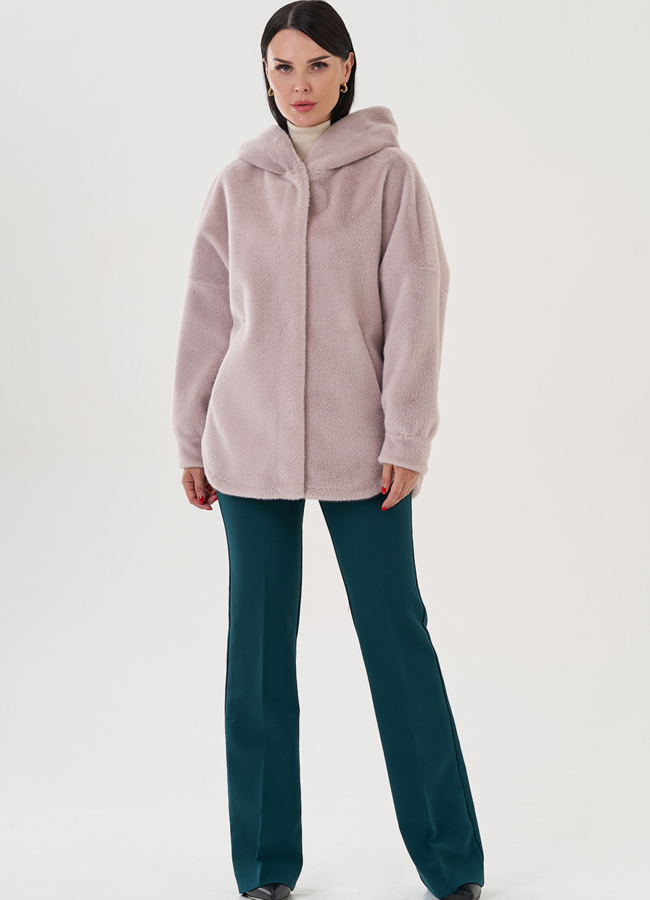 фото Женское полупальто с капюшоном  модель № 24723