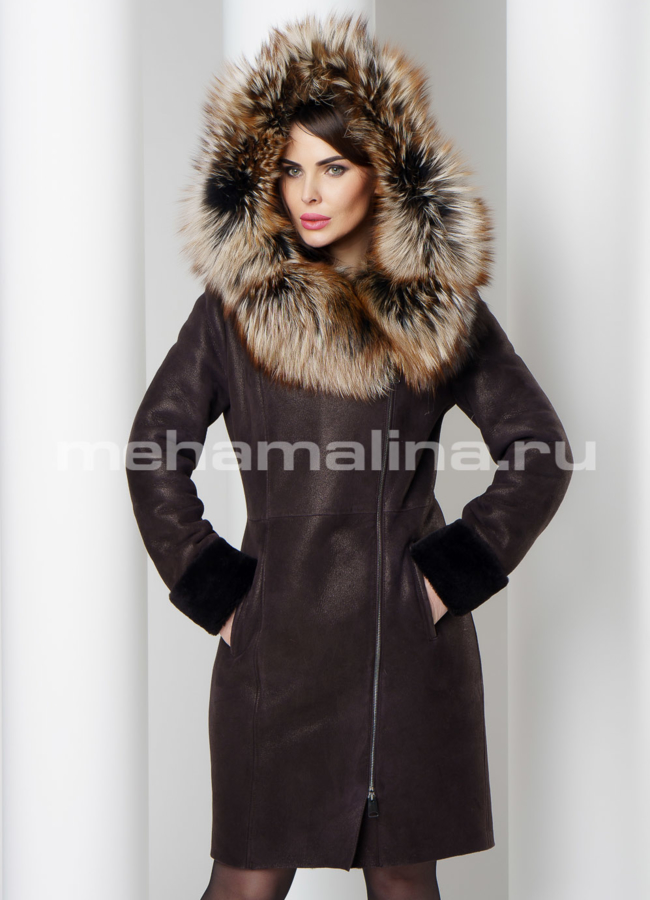 Дубленка с покрытием модель № D-202 универмаг малина