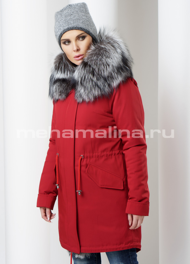 Парка с чернобуркой модель № П-167 универмаг малина
