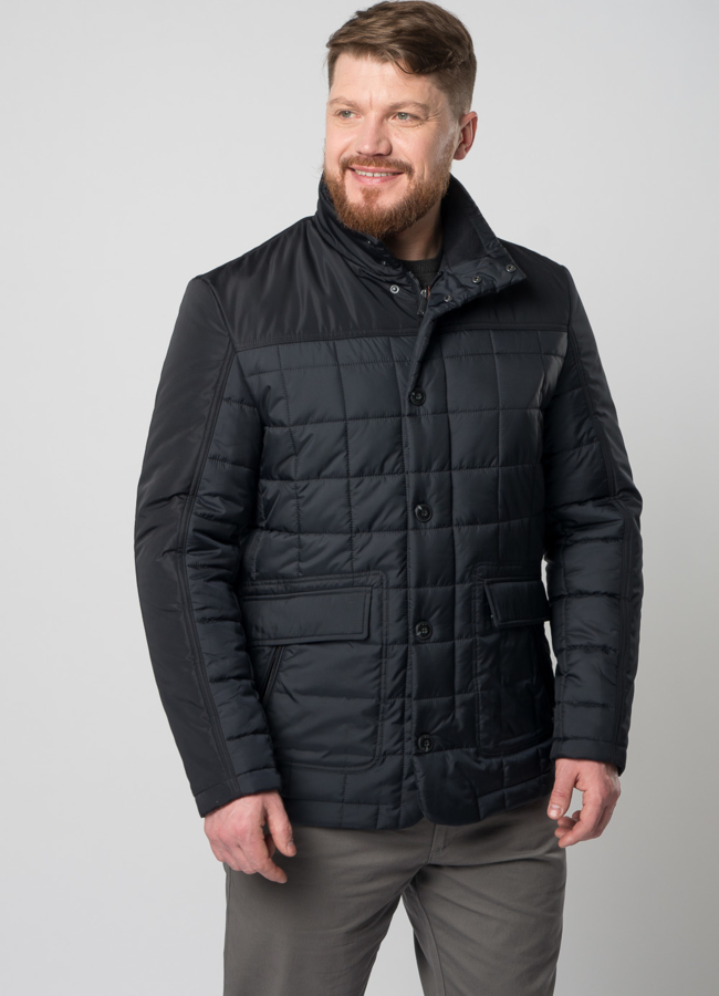 Мужская утепленная куртка синего цвета модель № ALBANO в рассрочку