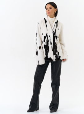 Жакет из меха норки в расцветке 