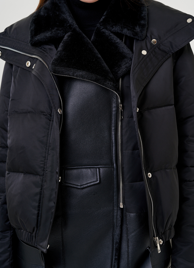 Дубленка из искусственного меха 2 в 1 модель № 79317 в рассрочку