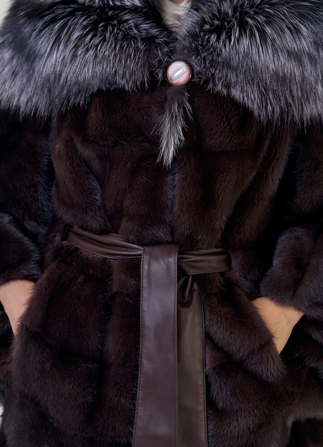 Норковая шуба оверсайз модель № 76865 в рассрочку