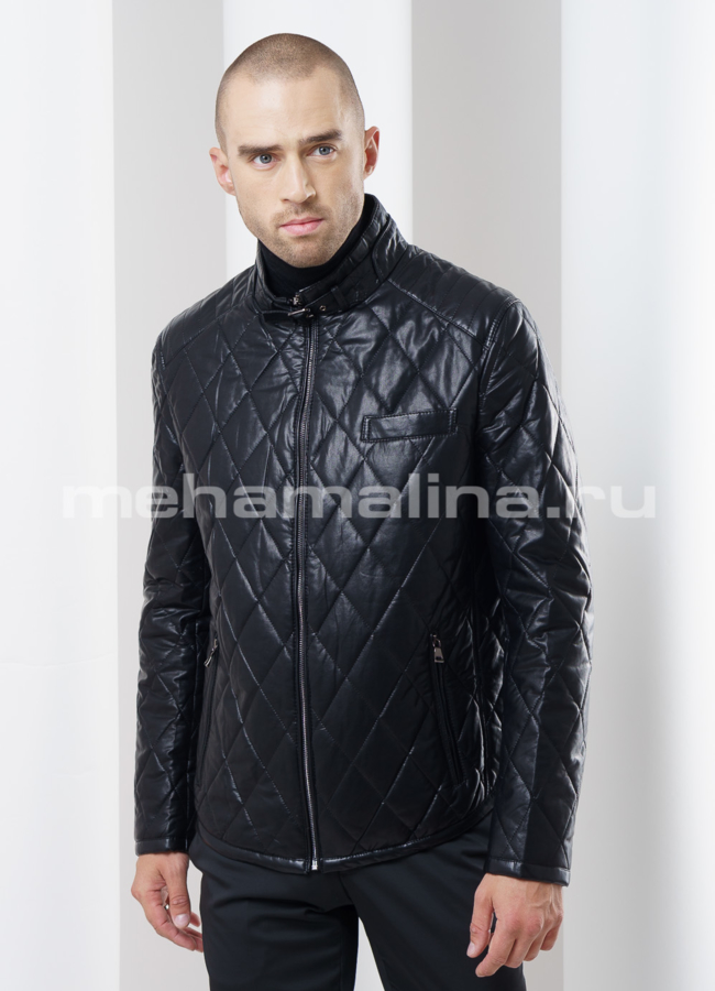 Куртка из эко кожи модель № KP-153 меха малина