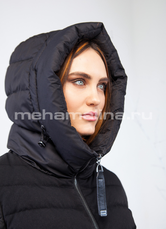 Пуховик черного цвета Clasna модель № П-192 универмаг малина