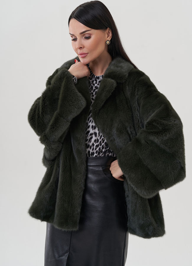 Шуба из норки с английским воротником  модель № 24813 в кредит